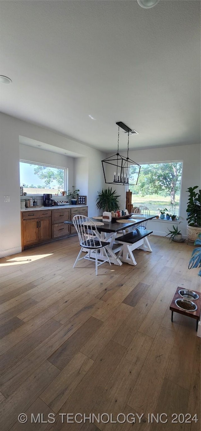 dining room with wood-type flooring