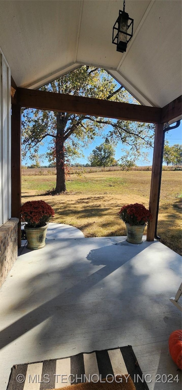 view of patio featuring a rural view