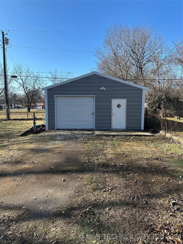 view of garage