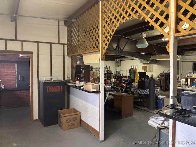 kitchen featuring concrete floors