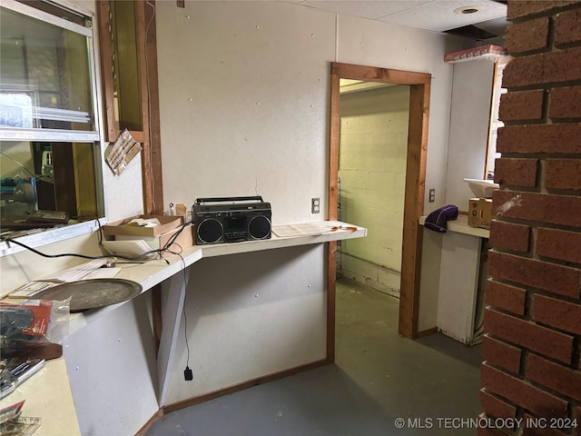 interior space featuring concrete floors