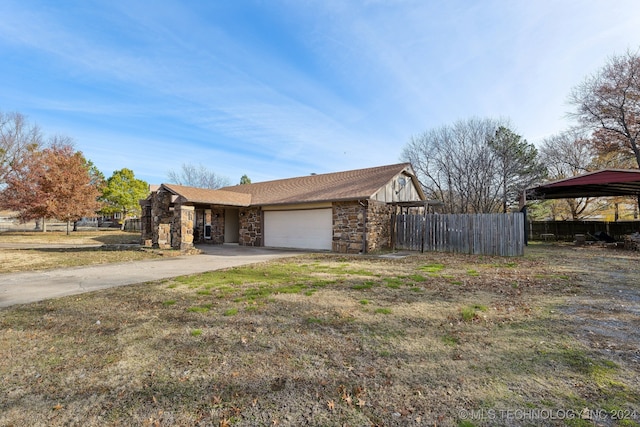 view of front of home with a garage