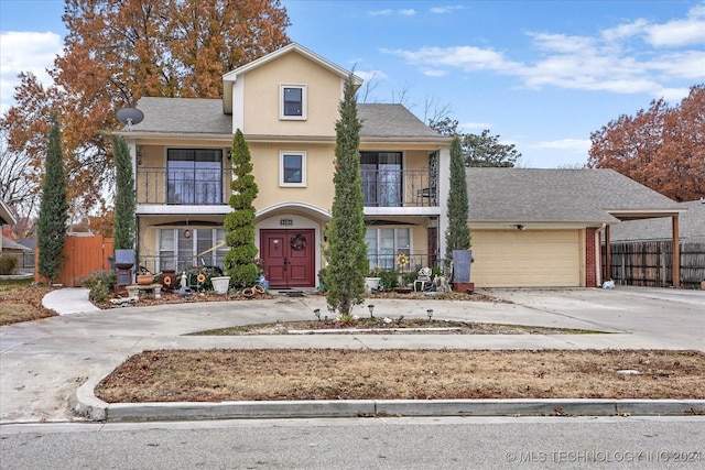 view of front property with a garage