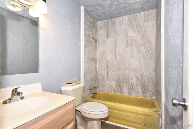 full bathroom featuring vanity, toilet, and shower / bathing tub combination