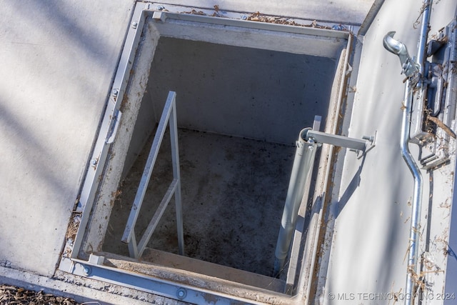 view of storm shelter