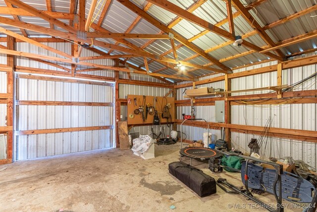 garage with electric panel