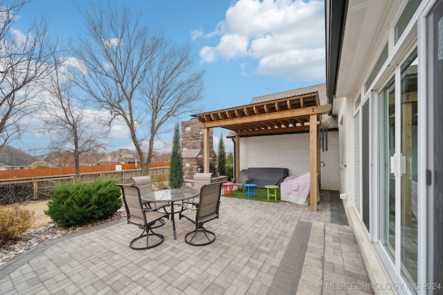 view of patio with a pergola