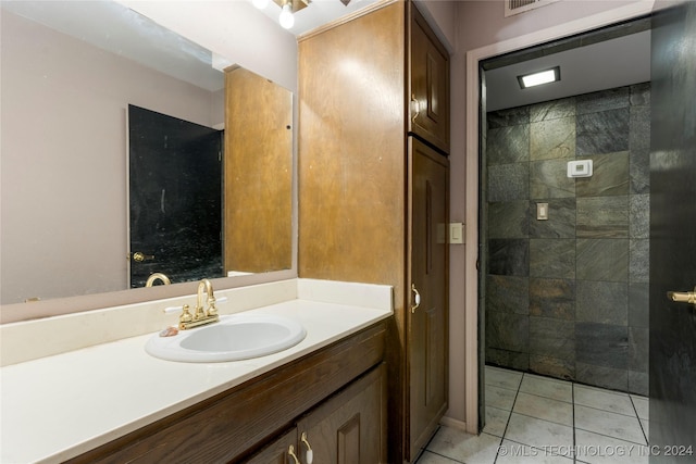 bathroom featuring vanity and tile patterned floors