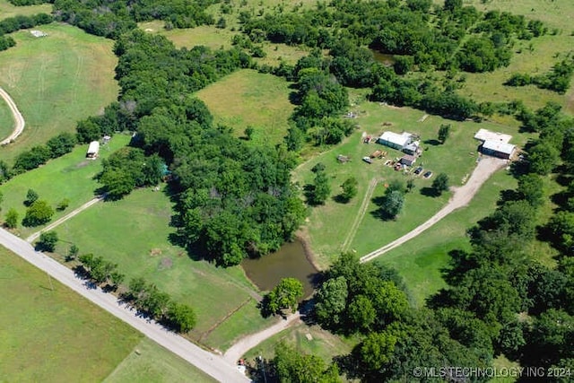 drone / aerial view with a rural view