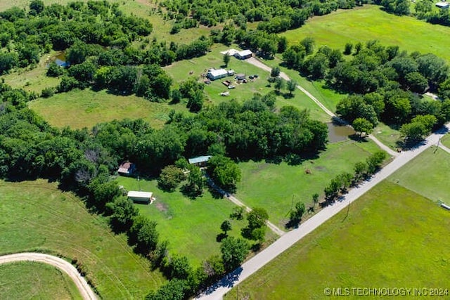 bird's eye view with a rural view