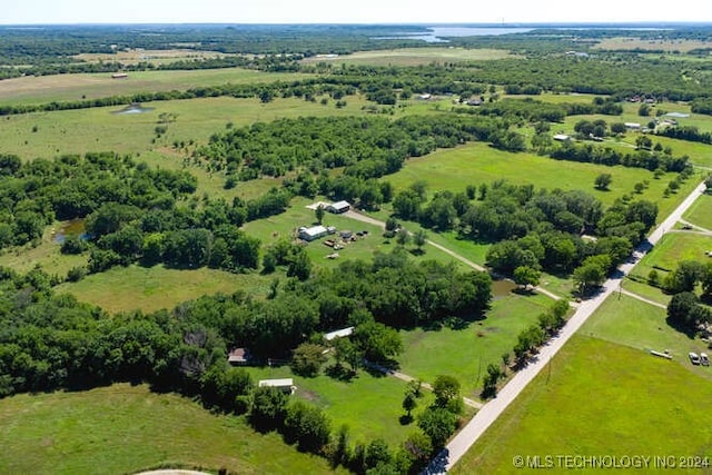 aerial view featuring a rural view