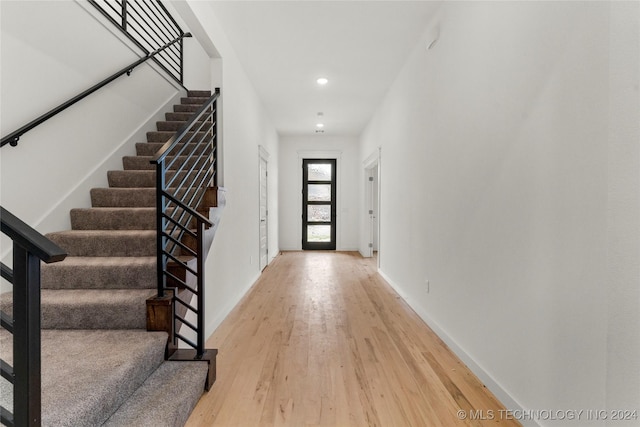 foyer featuring wood-type flooring