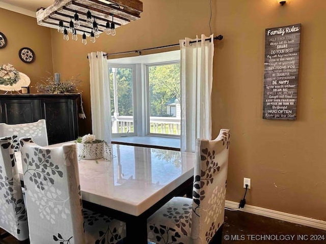 view of dining area