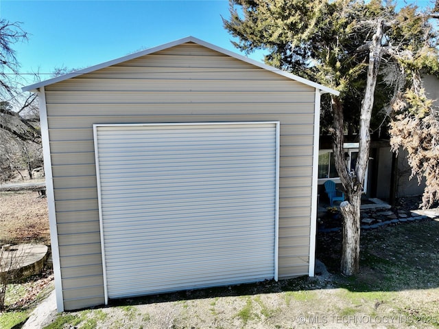 view of garage