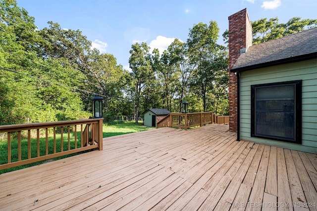 deck with a storage unit