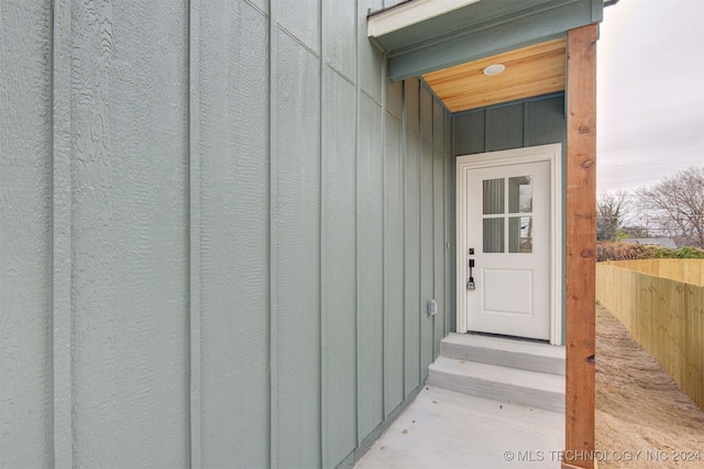 view of doorway to property