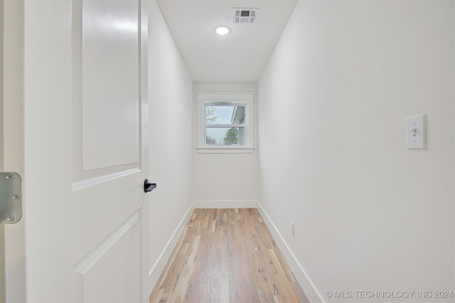 hall featuring light hardwood / wood-style flooring