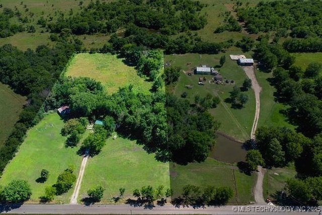 drone / aerial view featuring a rural view