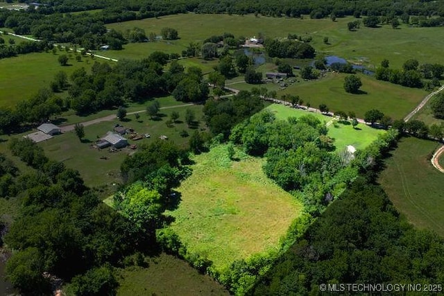 aerial view featuring a rural view