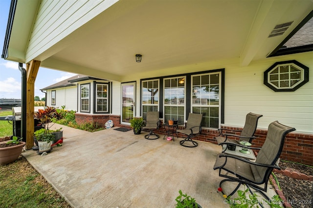 view of patio with a porch