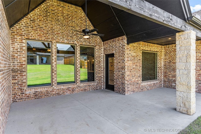 view of patio / terrace with ceiling fan