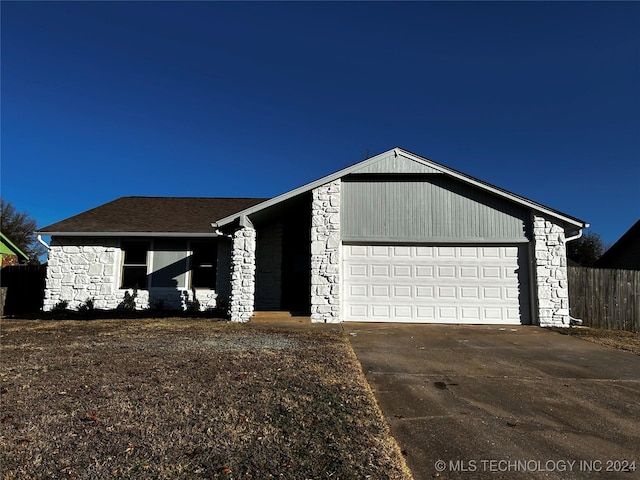 view of front of house with a garage