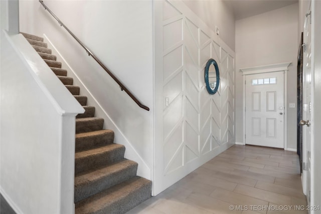 entryway featuring hardwood / wood-style flooring