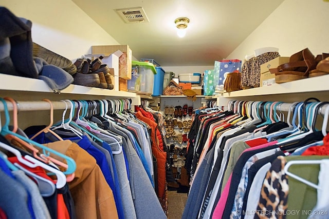 view of walk in closet