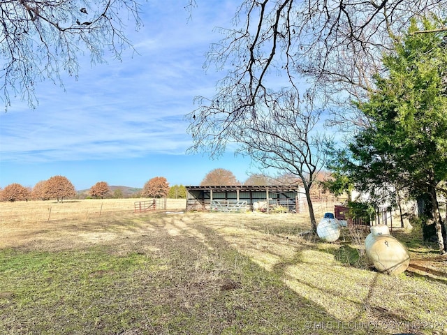 view of yard featuring a rural view