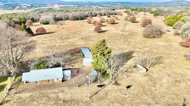 drone / aerial view featuring a rural view