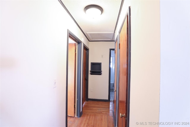 hall featuring light hardwood / wood-style flooring