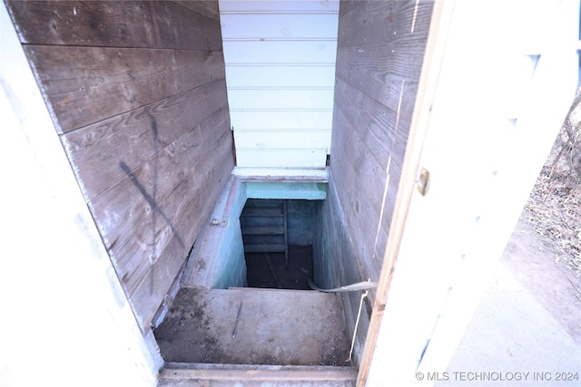 view of entry to storm shelter