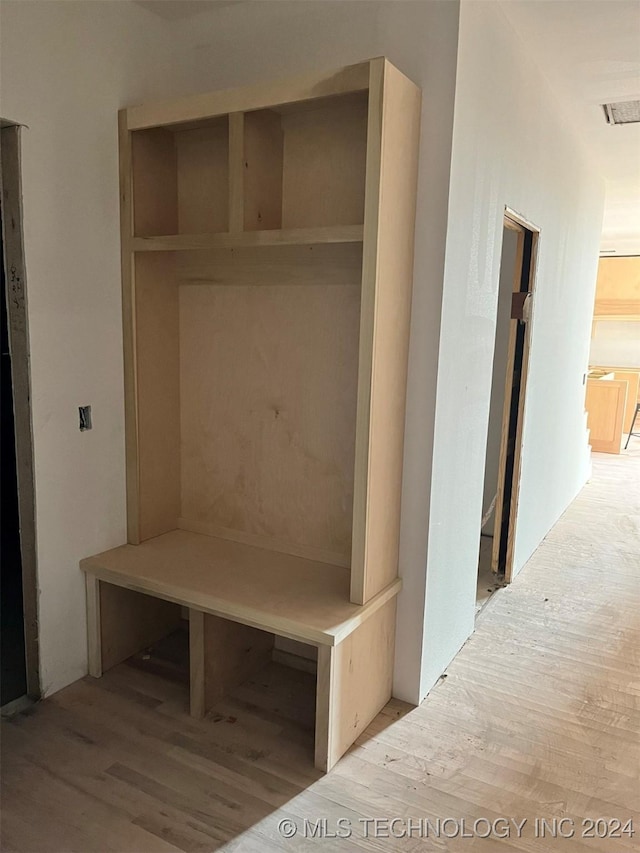 mudroom featuring light hardwood / wood-style floors