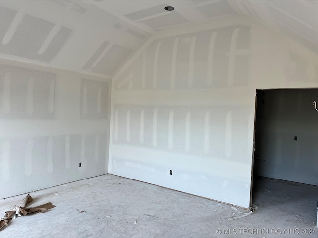 interior space featuring lofted ceiling