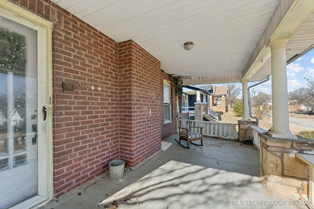 view of patio with a porch