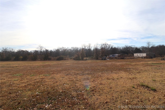 view of yard with a rural view