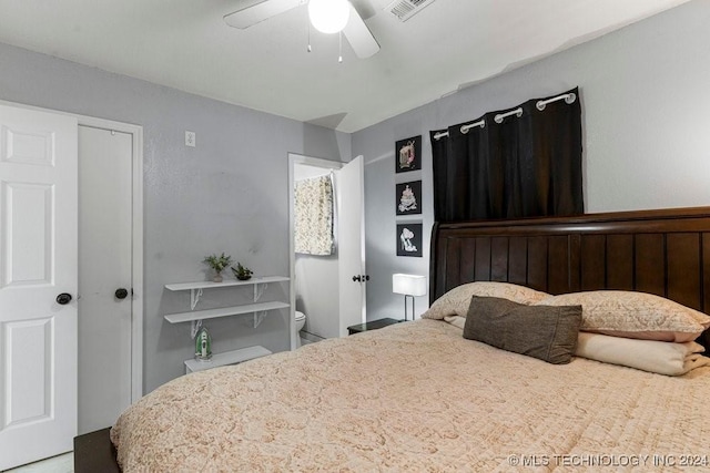 bedroom with ceiling fan