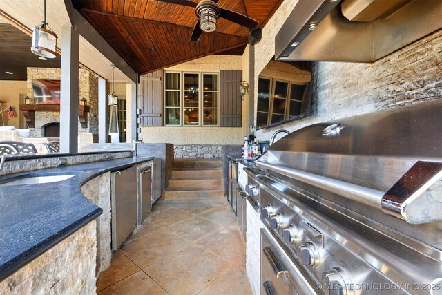 10616 S Forest Ave, Jenks, OK 74037 - view of patio featuring a sink and an outdoor kitchen