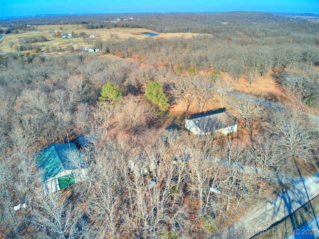 bird's eye view featuring a rural view