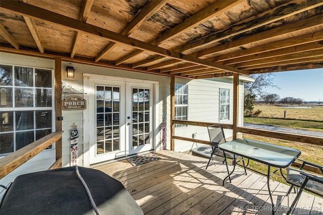 sunroom with french doors