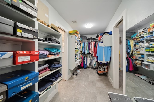 view of walk in closet