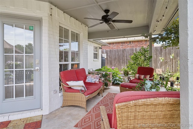 view of patio / terrace with ceiling fan