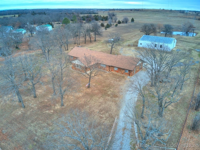 bird's eye view with a rural view