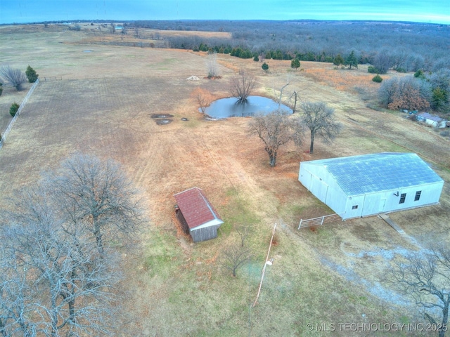 aerial view with a rural view