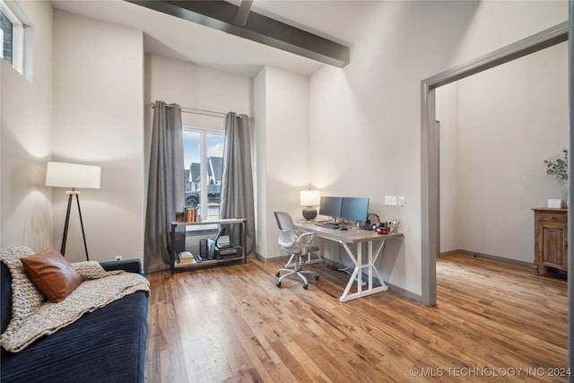 4255 S 173rd E Ave, Tulsa, OK 74134 - office area featuring wood-type flooring and baseboards