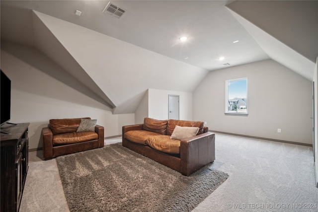 4255 S 173rd E Ave, Tulsa, OK 74134 - living area with light colored carpet, lofted ceiling, baseboards, and recessed lighting