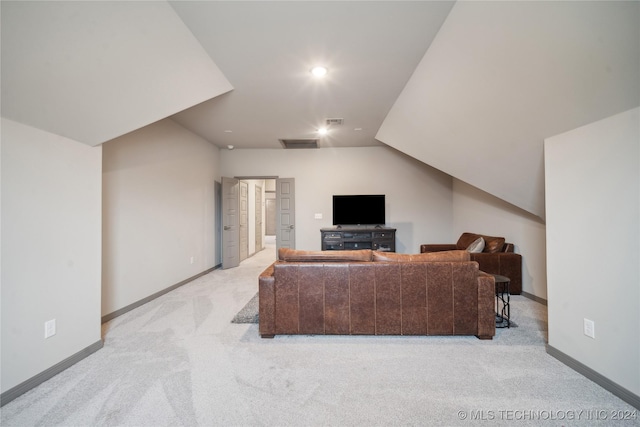 4255 S 173rd E Ave, Tulsa, OK 74134 - living area featuring carpet, baseboards, vaulted ceiling, and recessed lighting