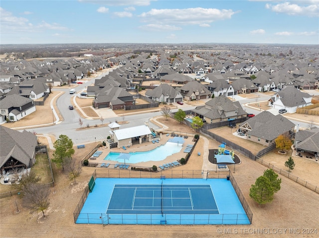 4255 S 173rd E Ave, Tulsa, OK 74134 - aerial perspective of suburban area featuring a pool area