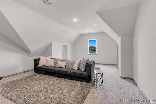 4255 S 173rd E Ave, Tulsa, OK 74134 - living area featuring light colored carpet and lofted ceiling