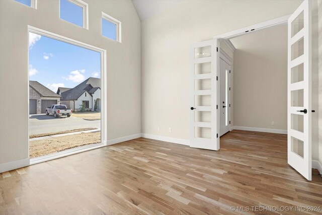 spare room featuring hardwood / wood-style flooring